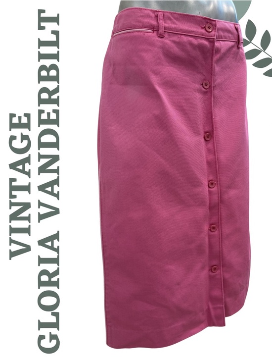 Vintage Gloria Vanderbilt Murjani Pink Button Skirt 14 Current Size 10 - Picture 4 of 9